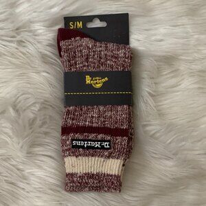 DR. MARTENS Marl Sock in Oxblood/White Sz S/M (3-8)